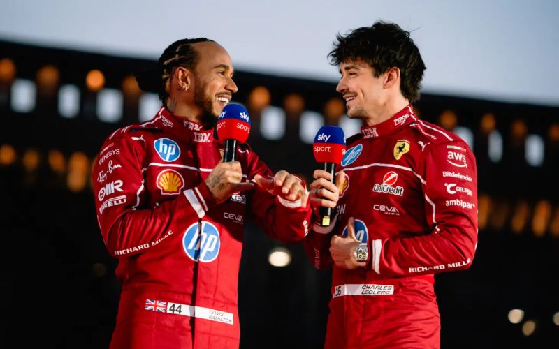 Lewis Hamilton and Charles Leclerc